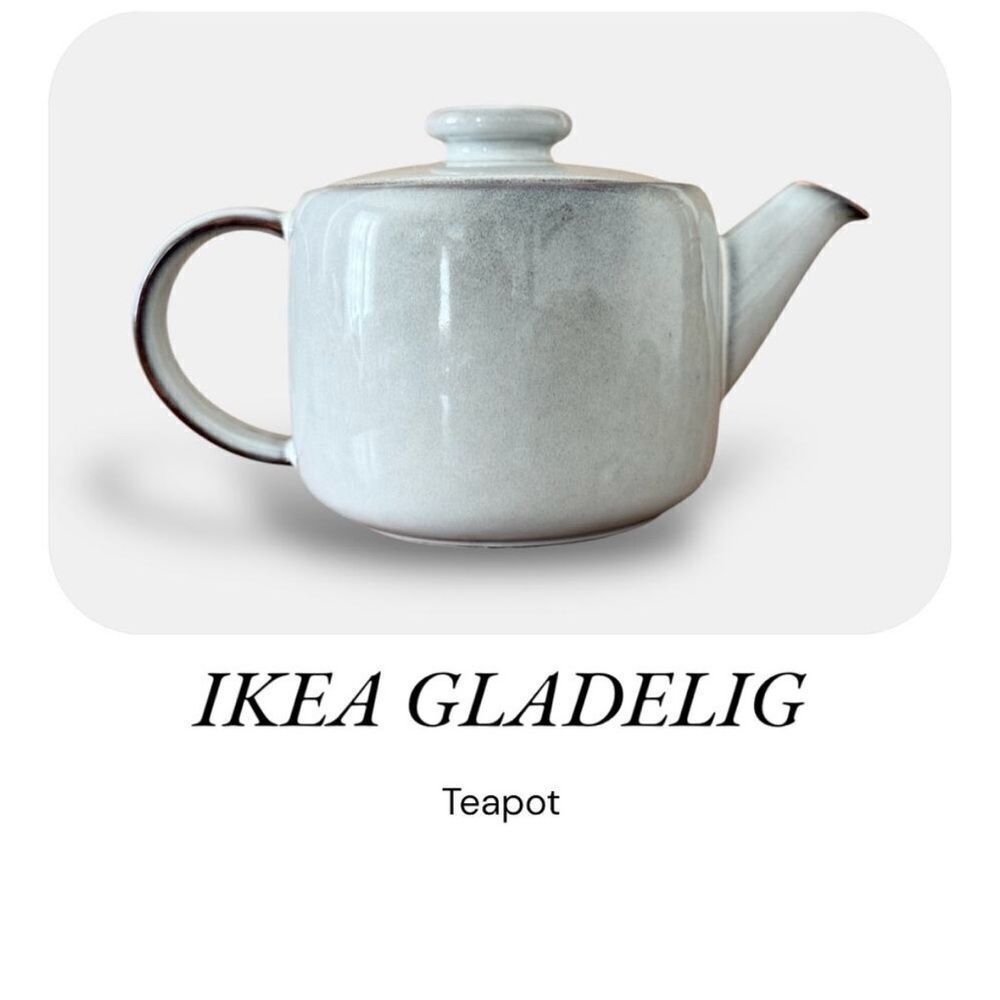 IKEA Gladelig Gray Teapot Stoneware
